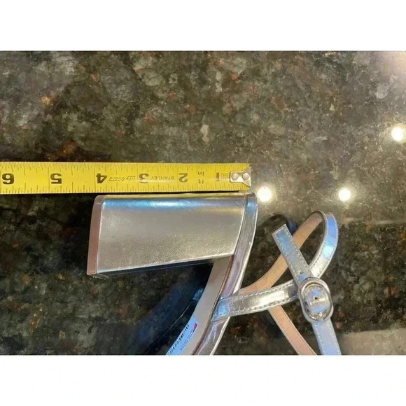 Nina New York silver heels size 11. Silver with rhinestone accents . - Picture 3 of 7